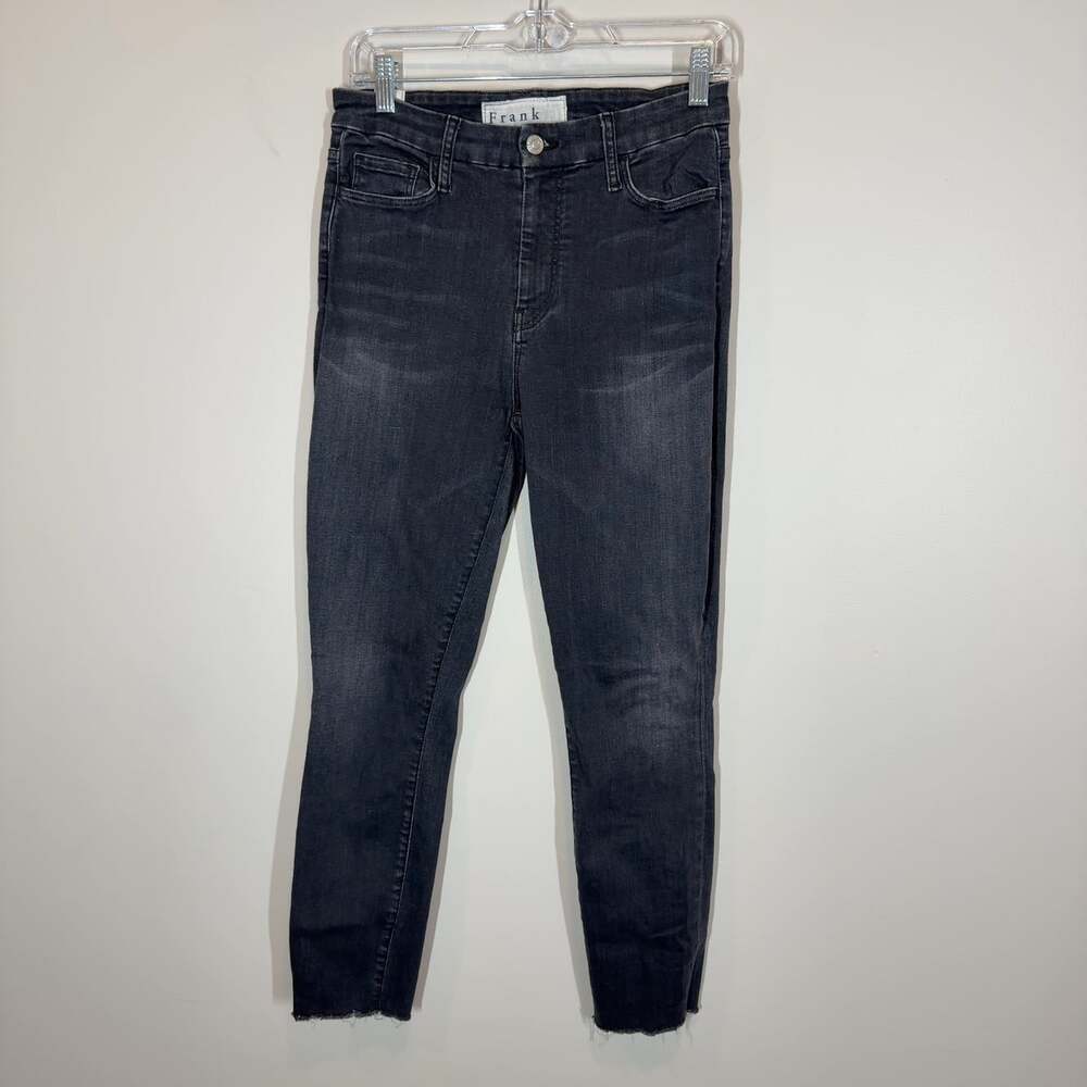 Frank & Eileen Sligo Black Denim Jeans Women's Size 29 Raw Hem Made In USA